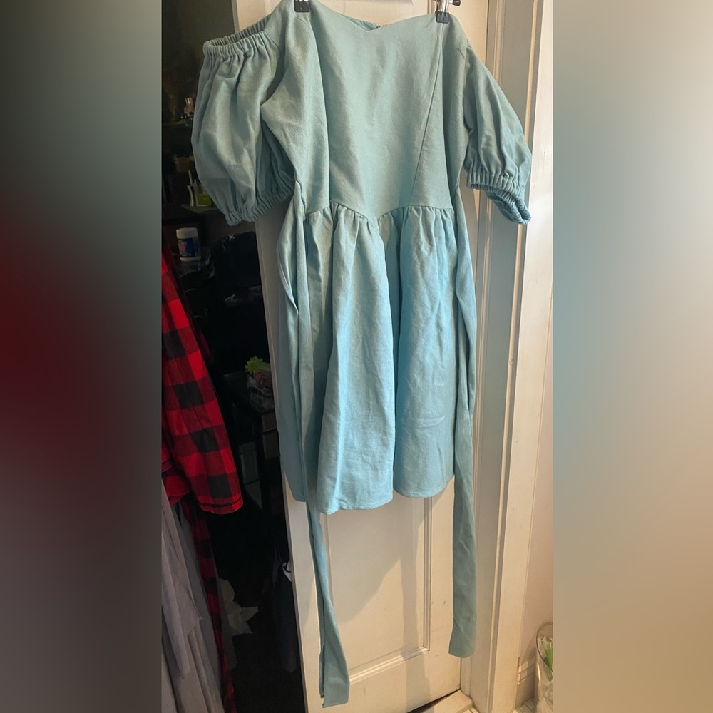 Fashion Brand Company Light Blue Off-Shoulder Mini Dress - Picture 4 of 16
